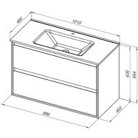 Тумба под раковину Aquanet Милан 100 336375 подвесная Дуб рошелье — фото 14, Тумбы под раковину