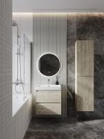 Тумба под раковину Roca Ona 60 A857613512 подвесная Светлый дуб — фото 6, Мебель для ванной