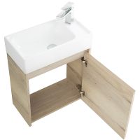 Тумба под раковину BelBagno Kraft Mini 50 R KRAFT MINI-500/260-1A-SO-RGB-R подвесная Rovere Galifax Bianco — фото 5, Тумбы под раковину