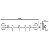 Вешалка для полотенец Ростовская Мануфактура Сантехники A5025 Хром — фото 2, Крючки для полотенец