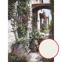 Фреска Ortograf Городской пейзаж живопись 11566 Фактура флок FLK Флизелин (2*2,7) Белый/Зеленый, Город/Цветы/Живопись — фото 1, Фрески