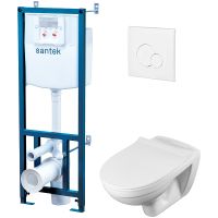Комплект унитаза с инсталляцией Santek Бореаль Пэк 1WH302464 с сиденьем Микролифт и Белой клавишей смыва — фото 3, Комплекты унитаз + инсталляция