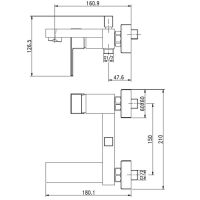 Смеситель для ванны Aquanet Blanco AF420-20W Белый матовый арт-261818 — фото 2, Смеситель для ванны