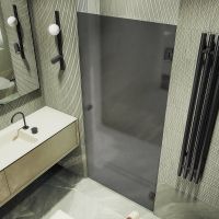 Душевая дверь Maybah Glass MGD-518-6 705x1950 на петлях Черный стекло графитовое матовое — фото 3, Душевые двери в нишу