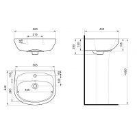 Раковина Santek Анимо 55 Белая — фото 2, Мини-раковины
