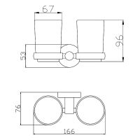 Стакан для зубных щеток Rav Slezak Colorado COA0202 двойной Хром — фото 2, Мыльницы