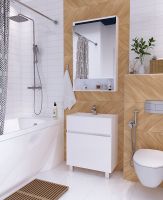 Товар: Тумба с раковиной 1MarKa Mira 60Н У83301 Белый глянец - фото 6 Тумба с раковиной 1MarKa Mira 60Н У83301 Белый глянец — фото 6, Мебель для ванной