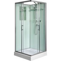 Душевая кабина WeltWasser WW500 Laine 1001 100x100 10000003260 профиль Хром стекло прозрачное — фото 1, Душевые кабины