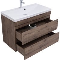 Тумба под раковину Aquanet Нота New 90 334193 подвесная Дуб веллингтон табак — фото 3, Тумбы под раковину