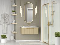 Тумба с раковиной Brevita Alicante 90 УТ000015787 подвесная Капучино — фото 7, Мебель для ванной