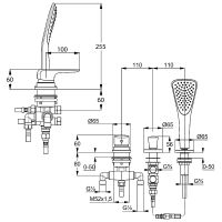 Смеситель на борт ванны Kludi Ameo 414480575 Хром — фото 3, Смесители на борт ванны