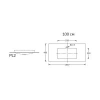 Столешница под раковину Kerama Marazzi Plaza Modern Риальто 100 PL2.SG560420R\100 Песочная — фото 3, Столешницы под раковину