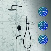 Душевая система Ростовская Мануфактура Сантехники SUS129BL-1S Черная матовая — фото 3, Душевое оборудование. Душевая программа