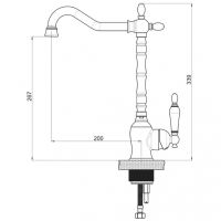 Товар: Смеситель для кухни GPD Retro Colored MTE180-A Золото - фото 9 Смеситель для кухни GPD Retro Colored MTE180-A Золото — фото 9, Смесители