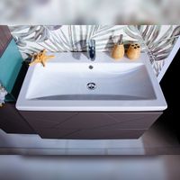 Товар: Тумба под раковину Бриклаер Кристалл 80 4627125414534 подвесная Софт Графит Ясень Анкор темный - фото 3 Тумба под раковину Бриклаер Кристалл 80 4627125414534 подвесная Софт Графит Ясень Анкор темный — фото 3, Мебель для ванной