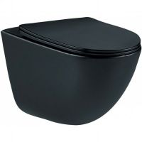 Товар: Унитаз Esbano Lotus ESUPLOTUBM подвесной Черный матовый с сиденьем Микролифт - фото 1 Унитаз Esbano Lotus ESUPLOTUBM подвесной Черный матовый с сиденьем Микролифт — фото 1, Подвесные унитазы