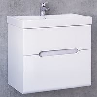 Тумба под раковину Jorno Moduo Slim 50 Mod.01.50/P/W подвесная Белый глянец — фото 2, Тумбы под раковину