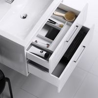 Тумба под раковину Aqwella Манчестер 100 MAN01102 подвесная Белый глянец — фото 3, Мебель для ванной