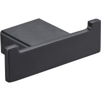 Крючок двойной Milacio Ultra MCU.950.MB / чёрный матовый / 9x3x5 см / нержавеющая сталь — фото 1, Крючки для полотенец