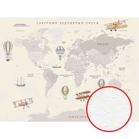 Фреска детская Ortograf Для самых маленьких 33717 Фактура бархат FX Флизелин (3,6*2,7) Бежевый/Серый, Карты/Самолеты — фото 1, Фрески