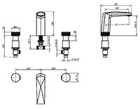 Смеситель для раковины Boheme Venturo 150-BG-DIAMOND Черный матовый Золото — фото 6, Смесители