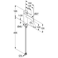 Смеситель для раковины Kludi Bozz 38282N076 Золото брашированное — фото 2, Смесители