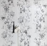 Панно Marburg Crush Motion 63492 Винил на флизелине (0,7*2,7) Белый/Черный, Цветы — фото 2, Обои для стен