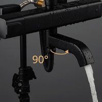 Товар: Душевая система Gappo G2491-6 с термостатом Черная матовая - фото 8 Душевая система Gappo G2491-6 с термостатом Черная матовая — фото 8, Душевые стойки