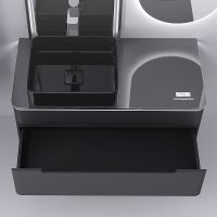 Тумба под раковину Jorno Shine 100 Shi.01.100-M/P/A подвесная Антрацит — фото 4, Тумбы под раковину