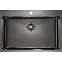 Кухонная мойка Paulmark Kroner 75 PM217551-GM Вороненая сталь — фото 1, Кухонные мойки