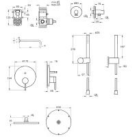 Душевая система Vitra Origin A4926636EXP Черная матовая — фото 8, Встраиваемые душевые комплекты