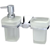 Дозатор для жидкого мыла WasserKRAFT Wern K-2589 со стаканом для зубных щеток Хром — фото 1, Дозаторы