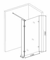 Душевая перегородка Niagara Nova 120 NG-662-12 профиль Хром стекло прозрачное — фото 5, Душевые перегородки