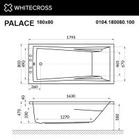 Товар: Акриловая ванна Whitecross Palace 180x80 0104.180080.100.LINE.WH с гидромассажем - фото 8 Акриловая ванна Whitecross Palace 180x80 0104.180080.100.LINE.WH с гидромассажем — фото 8, Ванны