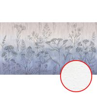 Фреска Ortograf Grafika Natura 31531 Фактура бархат FX Флизелин (5*2,7) Фиолетовый/Серый, Цветы — фото 1, Фрески