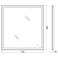 Зеркало BelBagno с подсветкой с сенсорным выключателем арт-SPC-GRT-750-800-LED-TCH — фото 2, Зеркала в ванную комнату