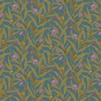 Обои LOYMINA Origins ALS3 018 Винил на флизелине (1*10,05) Бирюзовый/Зеленый, Цветы/Листья — фото 1, Обои для стен