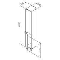 Шкаф пенал AM.PM Gem 30 L M90CSL0306WG Белый — фото 8, Пеналы для ванной комнаты