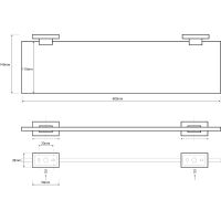 Товар: Стеклянная полка Bemeta Plaza Хром арт-118102042 - фото 2 Стеклянная полка Bemeta Plaza Хром арт-118102042 — фото 2, Полки для ванной и душа