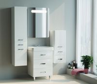 Шкаф пенал Mixline Стив 34 536805 подвесной Белый — фото 3, Мебель для ванной