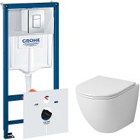 Комплект унитаза Grossman GR-4455S с инсталляцией Grohe Rapid SL 38775001 с сиденьем Микролифт и клавишей смыва Хром — фото 1, Комплекты унитаз + инсталляция