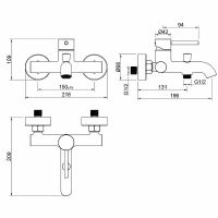 Смеситель для ванны Aquatek Европа AQ1340CR Хром — фото 2, Смеситель для ванны