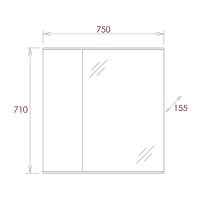 Зеркало со шкафом Onika Марбл 75.00 У 207524 Мрамор Камень бетонный — фото 6, Зеркальные шкафы в ванную