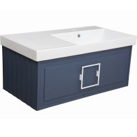 Тумба под раковину La Fenice Cubo 90 FNC-01-CUB-BG-90 подвесная Синяя матовая — фото 1, Тумбы под раковину