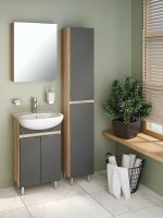 Тумба под раковину Runo Лада 50 00-00001164 Дуб серый Графит — фото 4, Тумбы под раковину