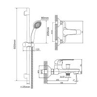 Товар: Смеситель для ванны Orange Iris M41-611cr Хром - фото 5 Смеситель для ванны Orange Iris M41-611cr Хром — фото 5, Смесители