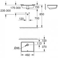 Товар: Раковина Grohe Cube Ceramic 50 3948000H Альпин-белая - фото 3 Раковина Grohe Cube Ceramic 50 3948000H Альпин-белая — фото 3, Раковины