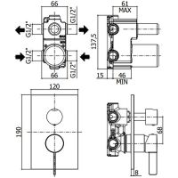 Товар: Смеситель для душа Paffoni Rock RO018CR Хром - фото 2 Смеситель для душа Paffoni Rock RO018CR Хром — фото 2, Смеситель для душа