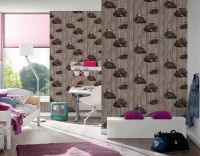 Обои детские AS Creation Little Stars 35840-1 Винил на флизелине (0,53*10,05) Красный/Коричневый, Автомобиль — фото 2, Обои для стен