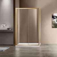 Душевой уголок Vincea Garda 140x100 VSR-1G1014CLG профиль Брашированное золото стекло прозрачное — фото 1, Прямоугольные душевые уголки